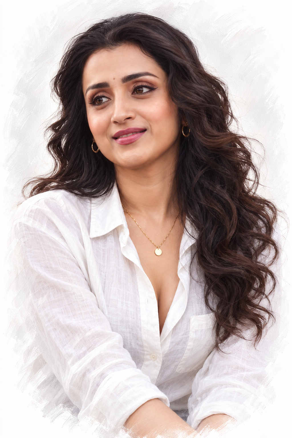 Digital painting of a young woman